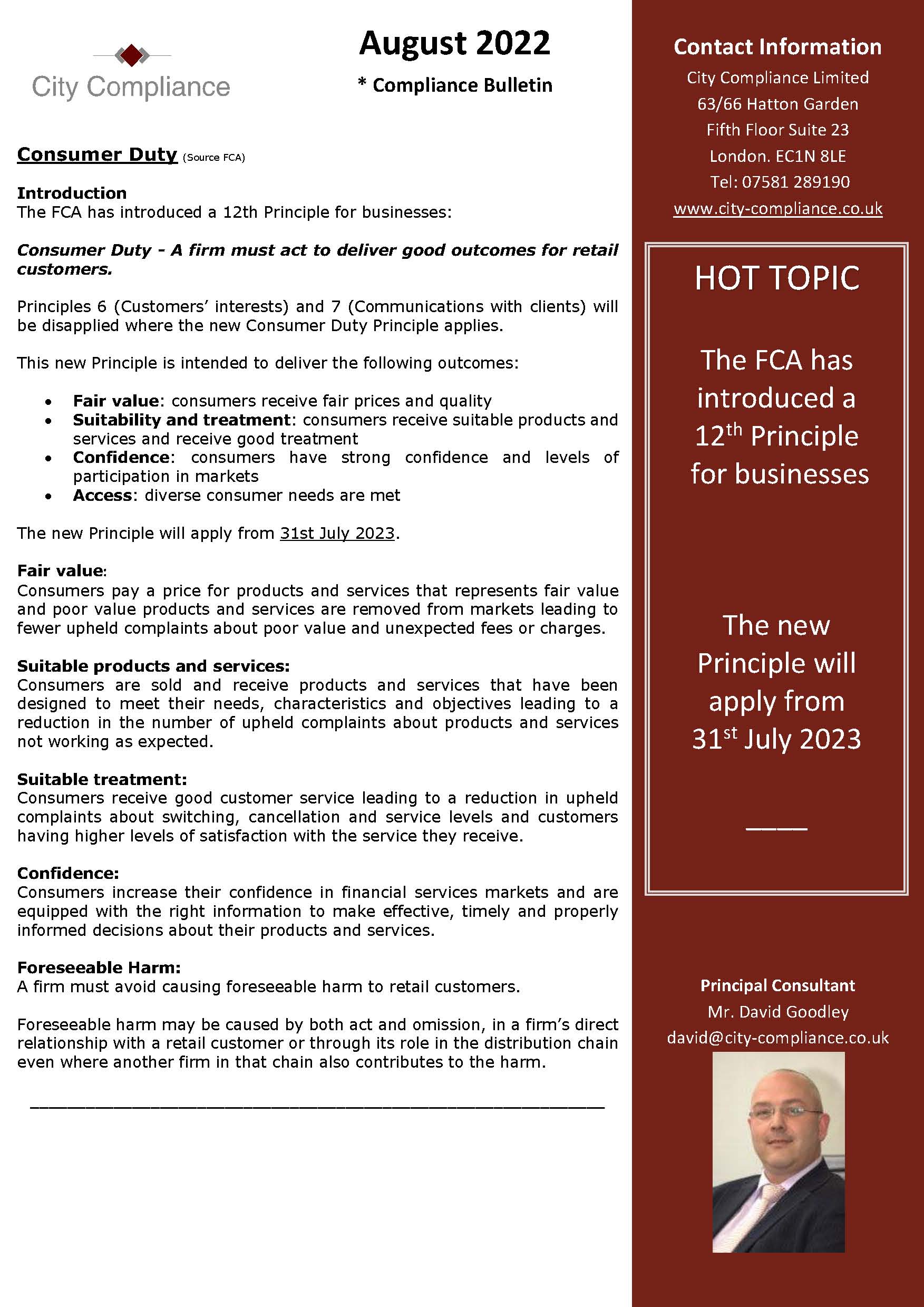 August 2022 Compliance Bulletin FINAL
